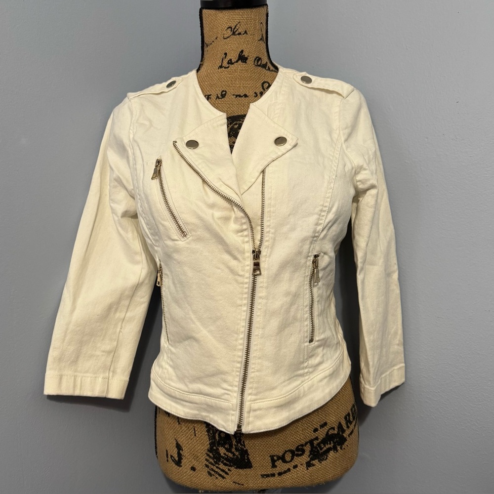 WHBM White Denim Jacket